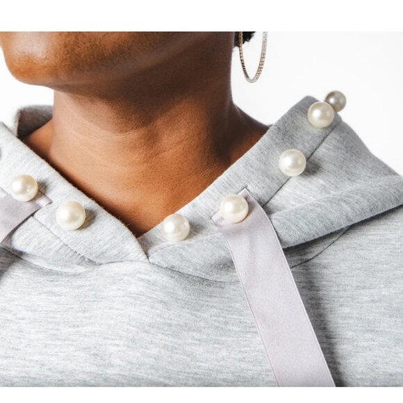 Joh Apparel Francine Pearl Hoodie and Pants Set Heather Gray Leisure Women XS - Picture 3 of 15